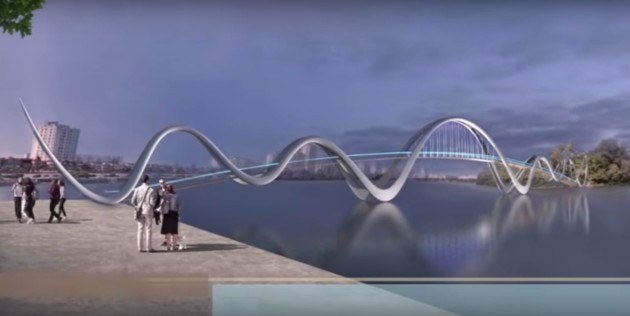 Новый пешеходный мост на Оболони